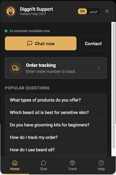 Diggn'It public support widget visual